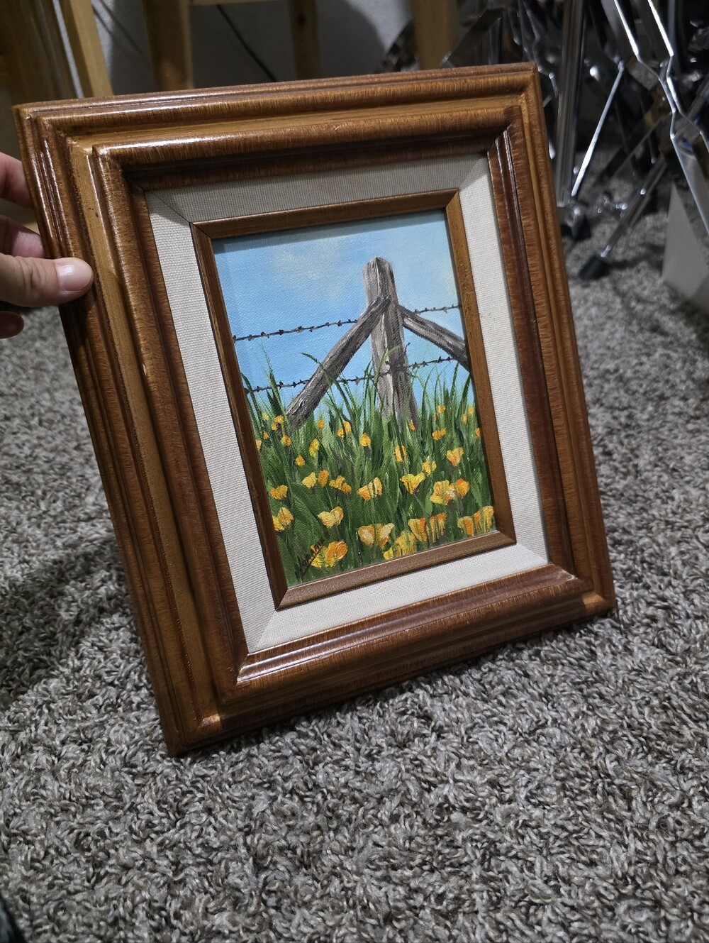 Vintage Lorraine Anderson Painting Wooden Framed Signed 1992 Landscape